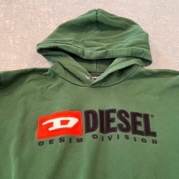 DIESEL***Green Hooded Sweatshirt***Size 14Y - Picture 5 of 5